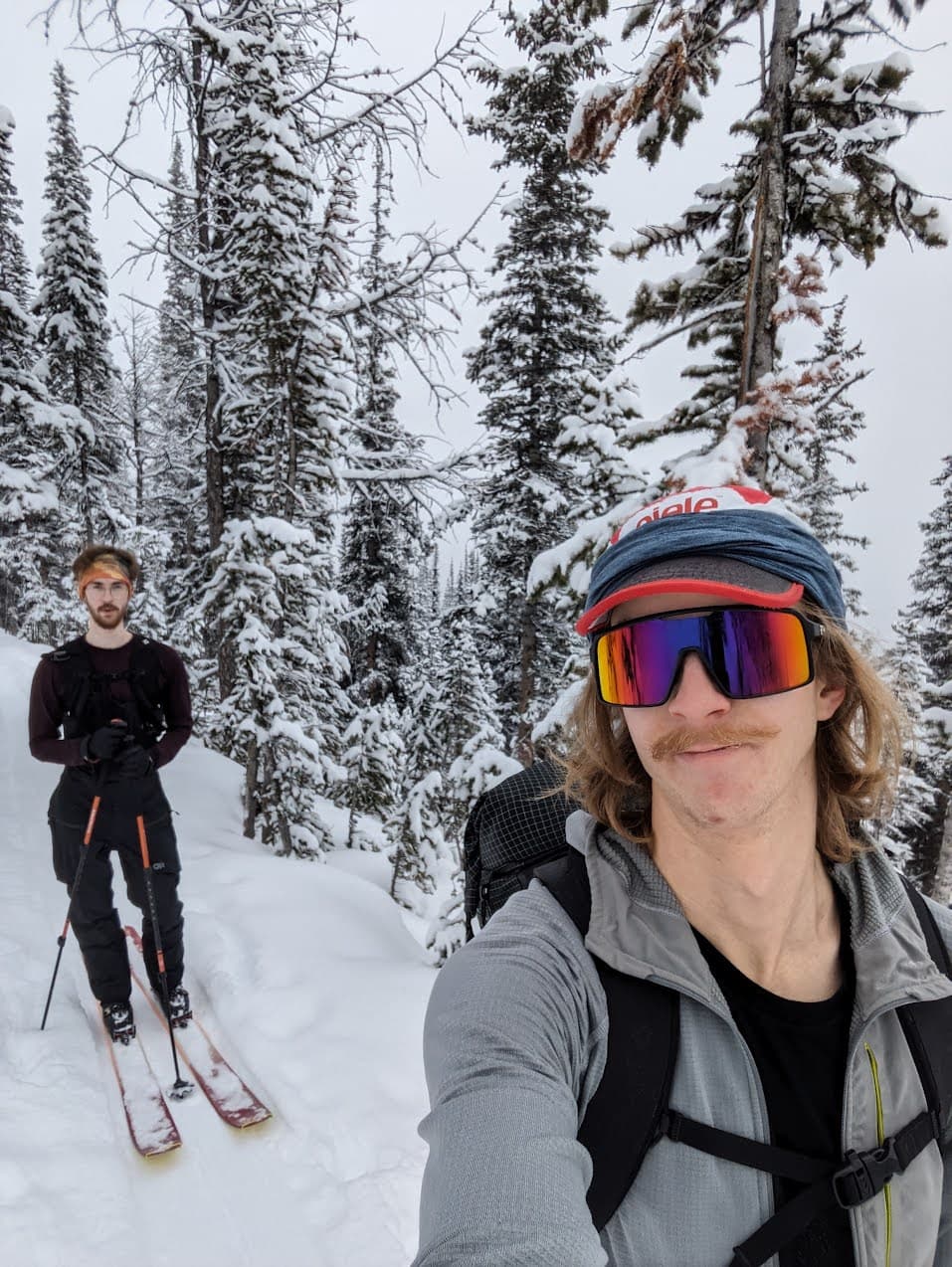 Jack and me skinning through the trees